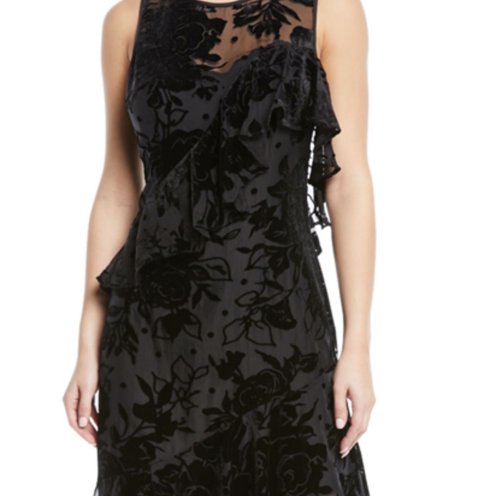 NWT Parker Black Velvet Dress Size 4
